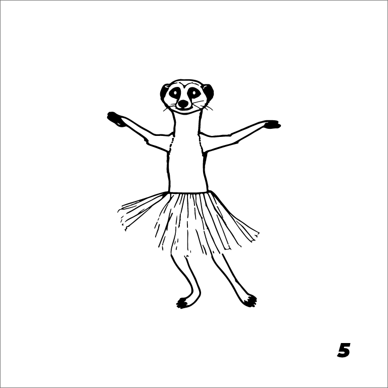 CABARET SAUVAGE 3 - Motif 5 - Suricate en tutu