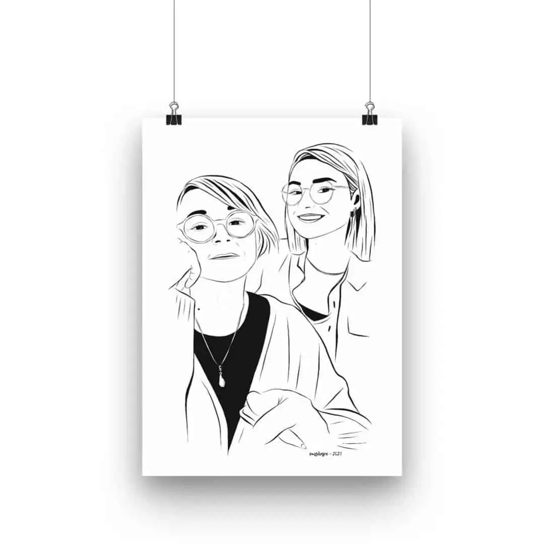 Portrait personnalisé de soeurs Brodink