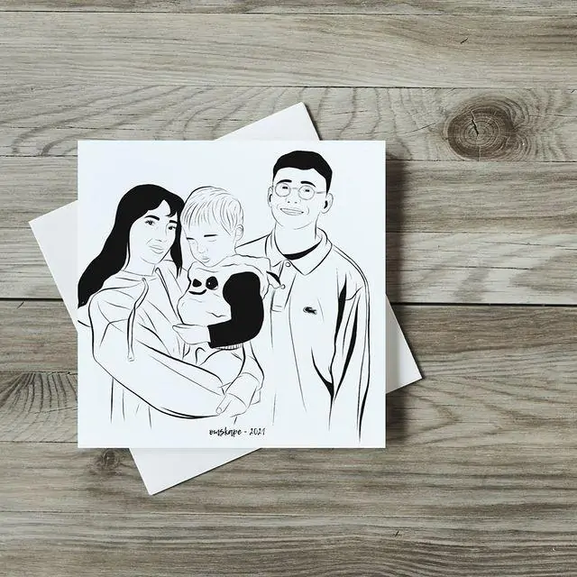 Portrait personnalisé familles Brodink
